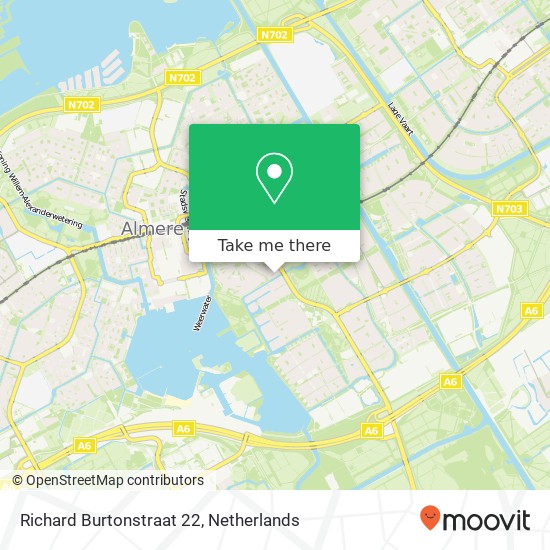 Richard Burtonstraat 22, 1325 KL Almere-Stad kaart