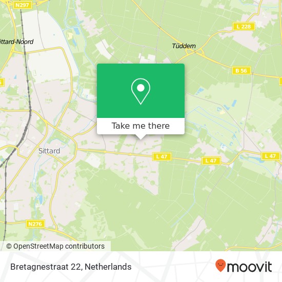 Bretagnestraat 22, 6137 JG Sittard kaart