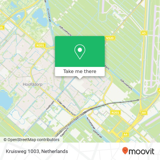 Kruisweg 1003, Kruisweg 1003, 2132 CE Hoofddorp, Nederland kaart