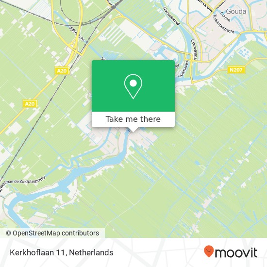 Kerkhoflaan 11, 2831 AV Gouderak kaart