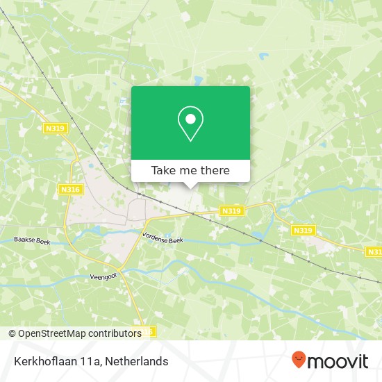 Kerkhoflaan 11a, 7251 JW Vorden kaart