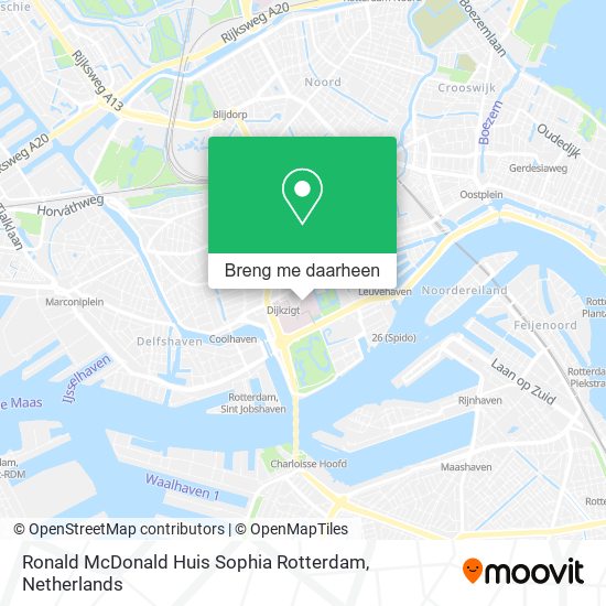 Ronald McDonald Huis Sophia Rotterdam kaart