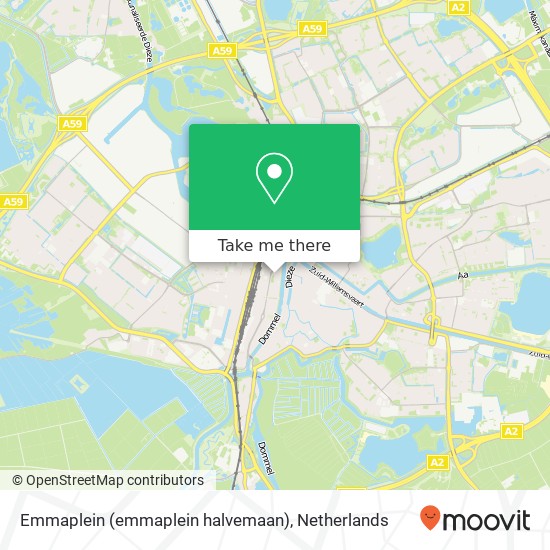 Emmaplein (emmaplein halvemaan), 5211 's-Hertogenbosch kaart