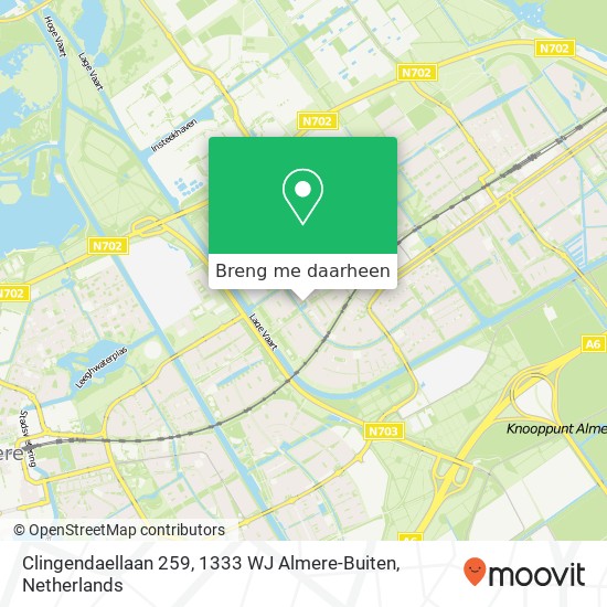 Clingendaellaan 259, 1333 WJ Almere-Buiten kaart