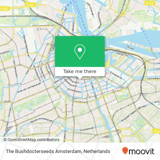 The Bushdocterseeds Amsterdam, Korte Reguliersdwarsstraat 14 kaart