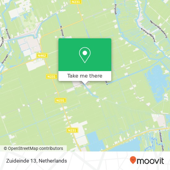 Zuideinde 13, 2435 AR Zevenhoven kaart