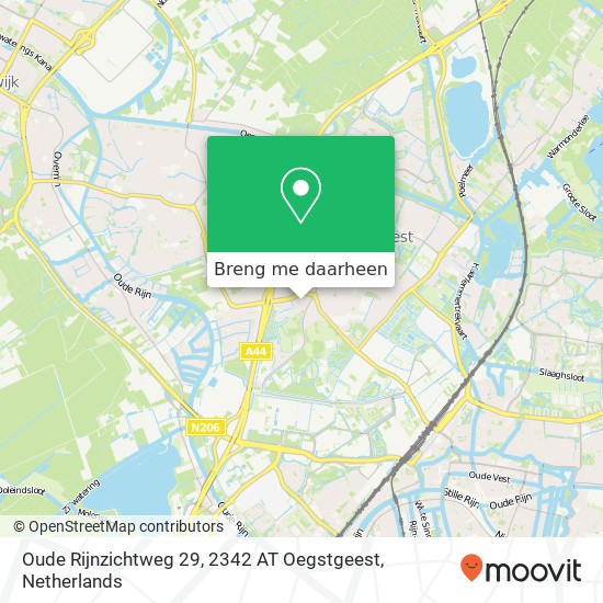 Oude Rijnzichtweg 29, 2342 AT Oegstgeest kaart