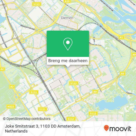 Joke Smitstraat 3, 1103 DD Amsterdam kaart