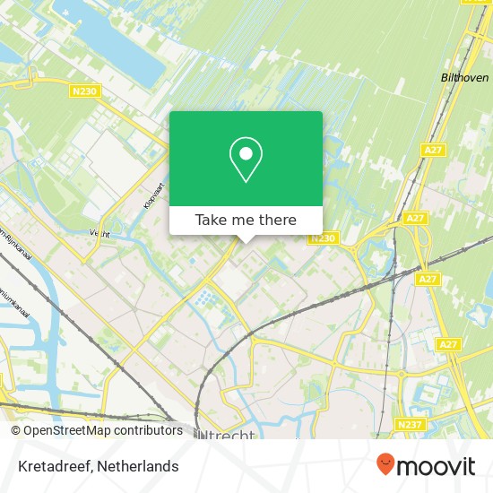 Kretadreef, Kretadreef, 3562 Utrecht, Nederland kaart