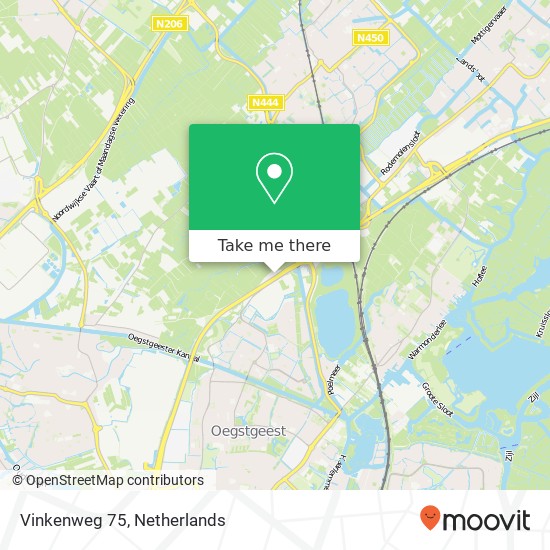 Vinkenweg 75, 2343 CZ Oegstgeest kaart