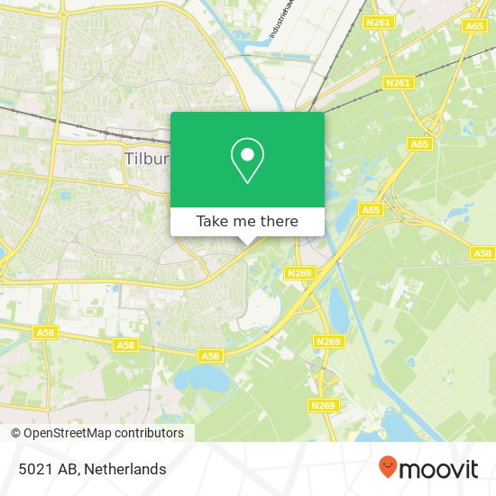 5021 AB, 5021 AB Tilburg, Nederland kaart
