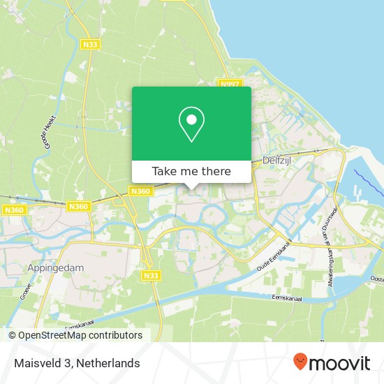 Maisveld 3, 9932 JW Delfzijl kaart