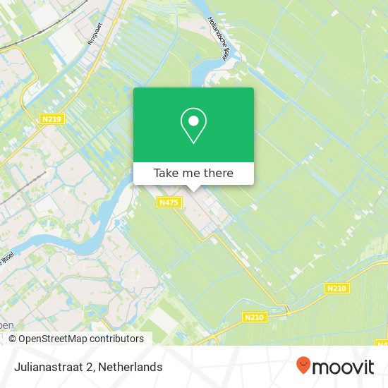 Julianastraat 2, 2935 XM Ouderkerk aan den IJssel kaart