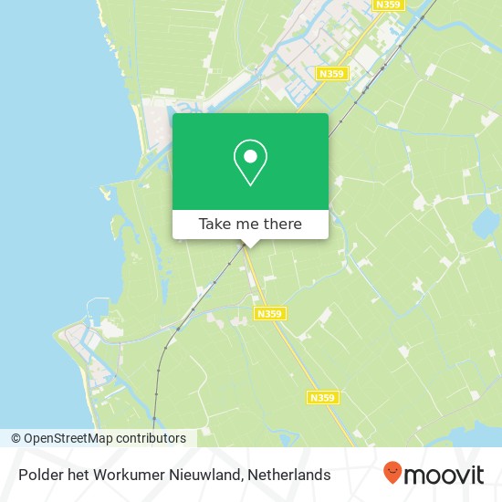 Polder het Workumer Nieuwland kaart