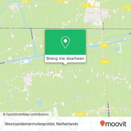 Westzandemermolenpolder kaart