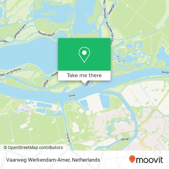 Vaarweg Werkendam-Amer kaart