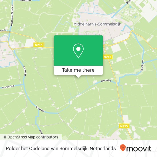 Polder het Oudeland van Sommelsdijk kaart