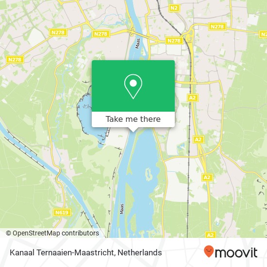 Kanaal Ternaaien-Maastricht kaart