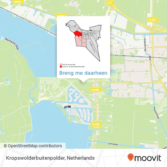 Kropswolderbuitenpolder kaart