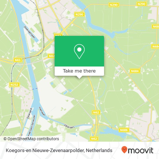 Koegors-en Nieuwe-Zevenaarpolder kaart