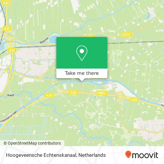 Hoogeveensche Echtenskanaal kaart