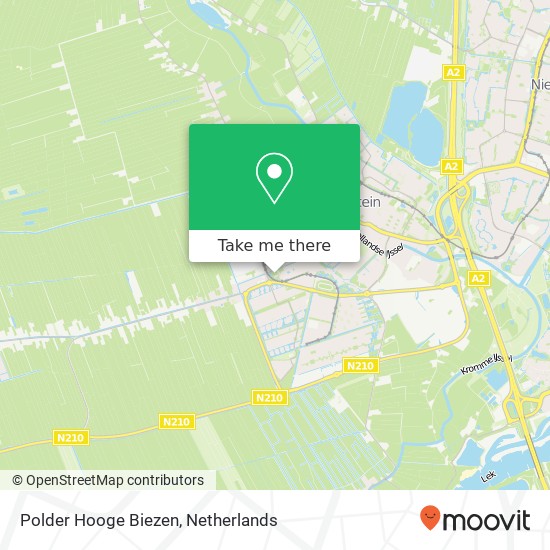 Polder Hooge Biezen kaart