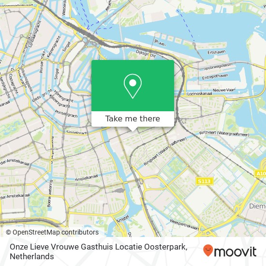 Onze Lieve Vrouwe Gasthuis Locatie Oosterpark kaart