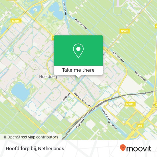 Hoofddorp bij kaart