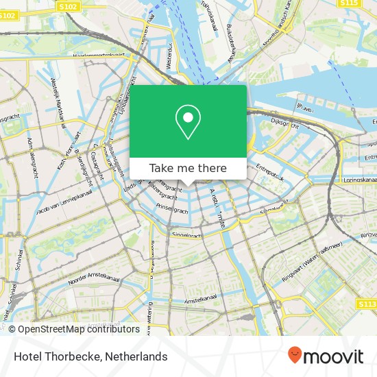 Hotel Thorbecke kaart