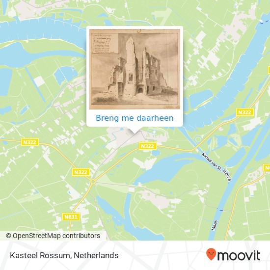 Kasteel Rossum kaart