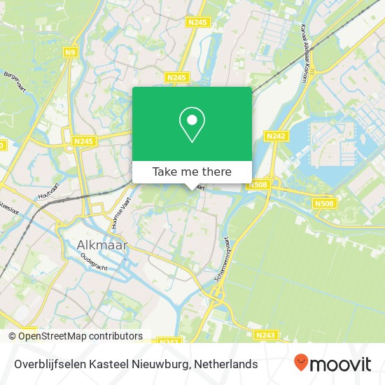 Overblijfselen Kasteel Nieuwburg kaart