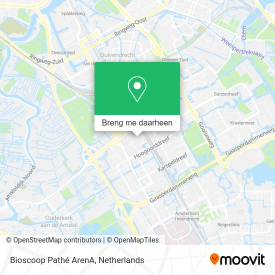 Bioscoop Pathé ArenA kaart