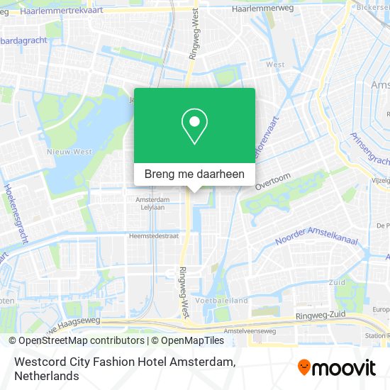 Westcord City Fashion Hotel Amsterdam kaart