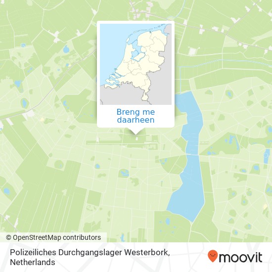 Polizeiliches Durchgangslager Westerbork kaart