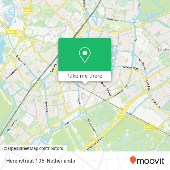 Herenstraat 105, 2313 AH Leiden kaart