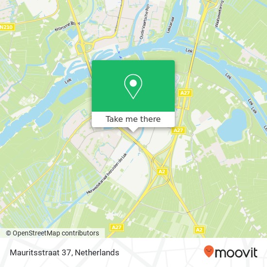 Mauritsstraat 37, Mauritsstraat 37, 4132 GB Vianen, Nederland kaart