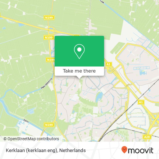 Kerklaan (kerklaan eng), 3828 CJ Hoogland kaart