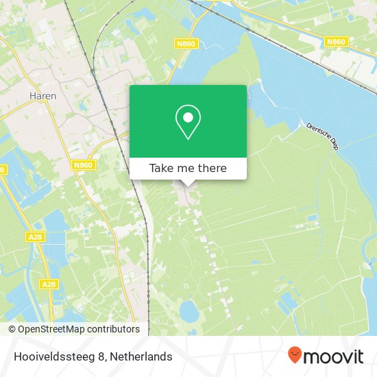 Hooiveldssteeg 8, 9755 PW Onnen kaart