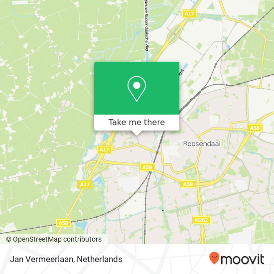 Jan Vermeerlaan, 4703 Roosendaal kaart