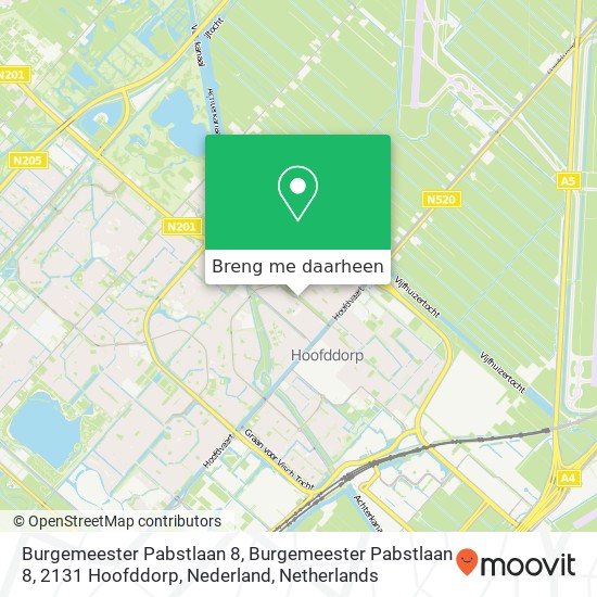 Burgemeester Pabstlaan 8, Burgemeester Pabstlaan 8, 2131 Hoofddorp, Nederland kaart