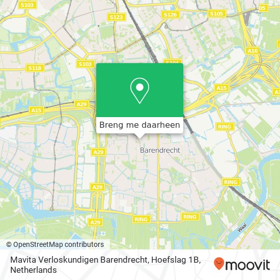 Mavita Verloskundigen Barendrecht, Hoefslag 1B kaart