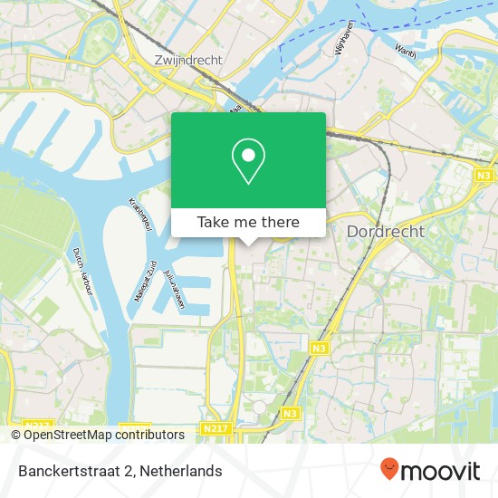 Banckertstraat 2, 3317 AE Dordrecht kaart