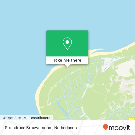 Strandrace Brouwersdam, Groenedijk kaart