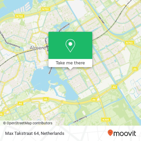 Max Takstraat 64, 1325 NJ Almere-Stad kaart