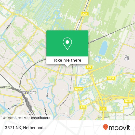 3571 NK, 3571 NK Utrecht, Nederland kaart