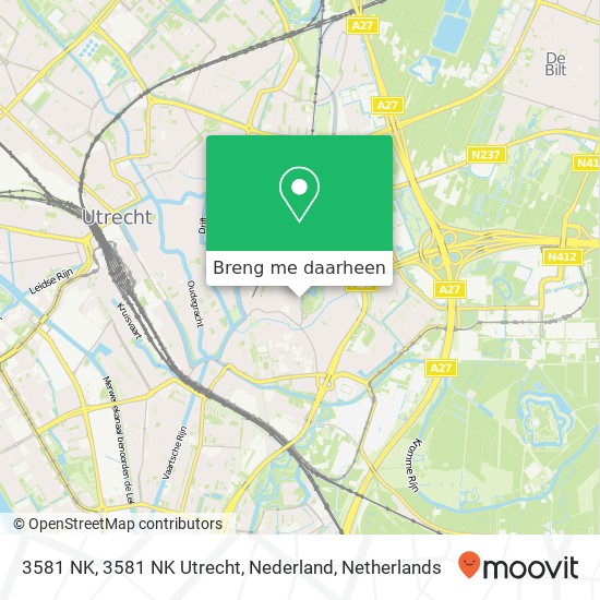 3581 NK, 3581 NK Utrecht, Nederland kaart