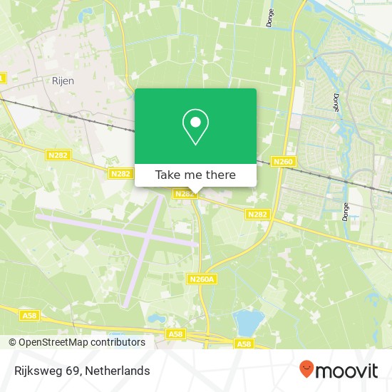 Rijksweg 69, Rijksweg 69, 5125 NA Hulten, Nederland kaart