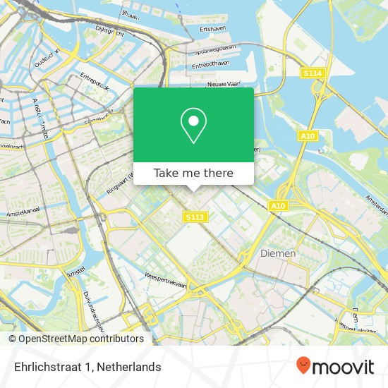 Ehrlichstraat 1, 1098 RZ Amsterdam kaart