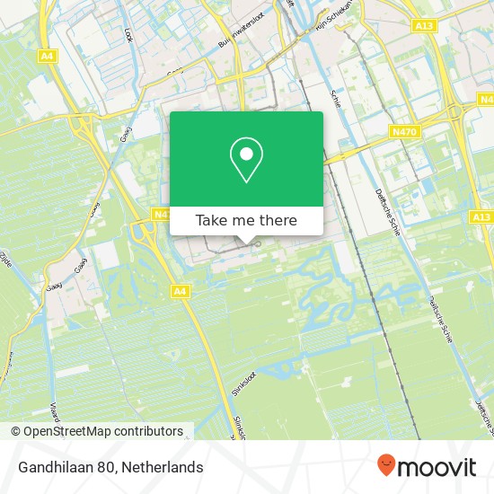Gandhilaan 80, 2622 GE Delft kaart
