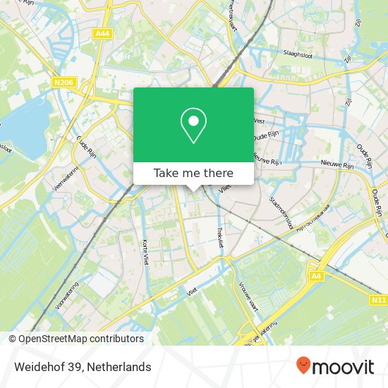 Weidehof 39, 2321 VB Leiden kaart